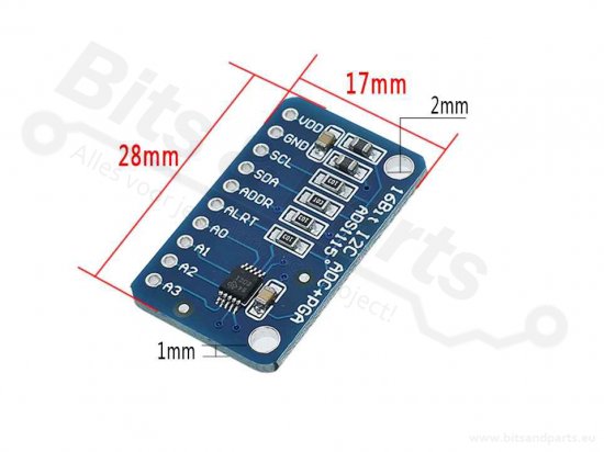 ADC ADS1115 16-Bit breakout - 4 channel with programmable amplifier